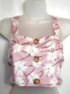 NEW QED LONDON πΌ PINK FLORAL CAMISOLE STRAPPY TOP πΌ SIZE 8 # 378* - Picture 1 of 2