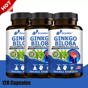 Ginkgo Biloba 5000mg 120Cápsulas | Sin OGM, Sin Gluten para Función Cerebral - Imagen 1 de 15