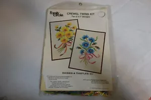 Kit de bordado vintage 1974 Family Circle Crewel margaritas y cardos 5x7 floral - Imagen 1 de 2
