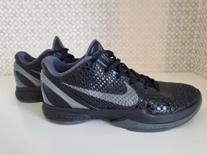 Nike Zoom Kobe 6 VI BLACKOUT MAMBA 2011 Mens Size 10 Black Gray PERFECT!!! - Picture 1 of 20