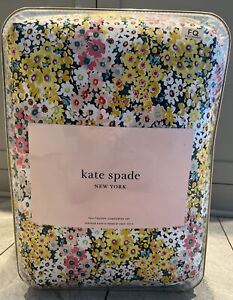 KATE SPADE Daisy Garden Pink, Yellow, Purple Floral Full/Queen Comforter Set 3pc