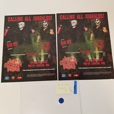 2 Vintage Insane Clown Possee Juggalos Toy Comic Store Promo Posters 8.5 x 11