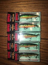 RAPALA ORIGINAL FLOATING 07=LOT OF 5 PERCH COLORED FISHING LURES==F07