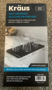 NEW- Kraus Self Drainging Silicone Drying Mat- Night Black- heat resistant - Picture 1 of 4