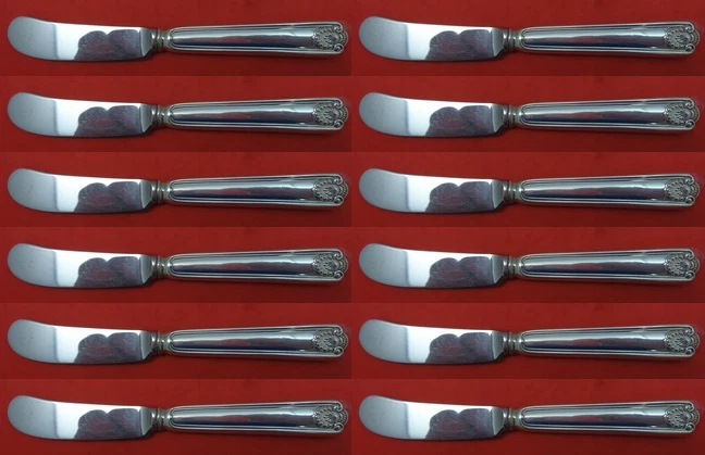 Fiddle Shell By Frank Smith Sterling Silver Butter Spreader HH Paddle Set 12 pcs - Image 1 of 1