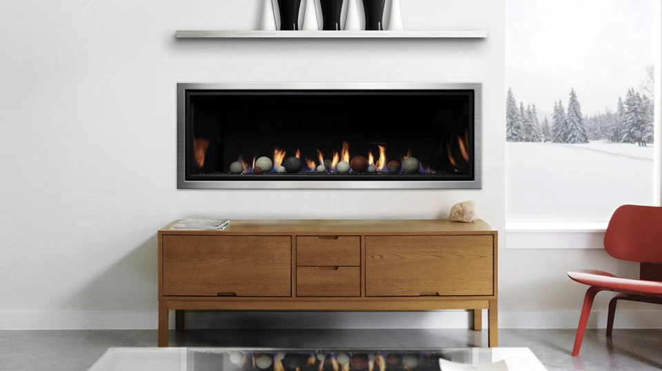 Kingsman ZCVRB47NE Direct Vent Linear Natural Gas Fireplace w/ Glass Media