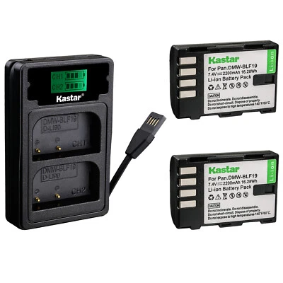 Batería Kastar X2 + Cargador para Panasonic DMW-BLF19/E/PP DMC-GH3 GH4 GH5S G9 SD Foto 1 de 4