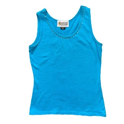 Camiseta sin mangas Christine Alexander azul con adorno de Swarovski pequeña Foto 1 de 4