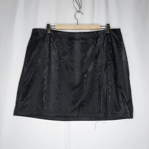 Minifalda Juicy Couture 1X Negra Piel de Serpiente Brillante Forrada con Cremallera Lateral Salir Años 2000 - Imagen 1 de 11