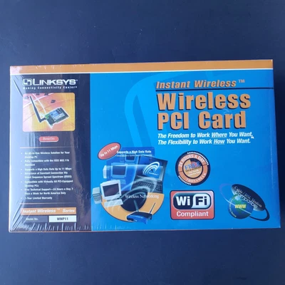 Linksys Wireless-B PCI Card Model WMP11 802.11b 2.4 GHZ 11Mbps New - Image 1 of 3