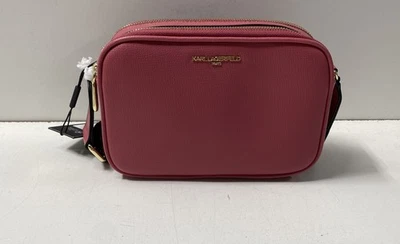Bolso de hombro Karl Lagerfeld para mujer rosa de cuero liso nuevo con etiquetas Foto 1 de 4
