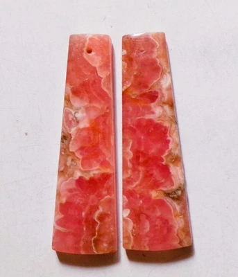 60.15 Cts Natural Rhodochrosite Drilled Cabochon Match Pair Gemstone 42.6X13MM - Image 1 of 3