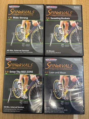 Spinervals (4 DVD LOT) Spinning Cycling Training 1.0 2.0 3.0 4.0 - Image 1 of 2