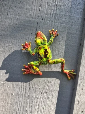 Colorida Rana Mexicana Decoración Colgante de Pared 6.5" Alto Colorido Foto 1 de 3
