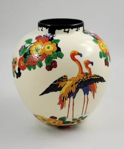 Royal Doulton Vase, Mandarin Ware, Dancing Flamingo by R.Allen, c.1920 - Picture 1 of 13