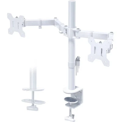 DUAL SCREEN MONITOR MOUNT - 2 COMPUTER STAND 13-32" TWIN DOUBLE COMPUTER DISPLAY - Image 1 of 4
