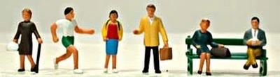Model Power 5705 HO Scale Townspeople Plastic Painted Figures (Set of 6) - Image 1 of 2