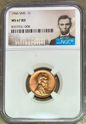1966 SMS Lincoln Memorial Cent, NGC MS-67 RD - Image 1 of 2