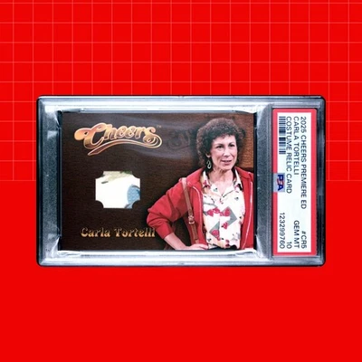 2025 CHEERS PREMIERE ED CARLA TORTELLI COSTUME RELIC CARD POP 1 PSA 10 - Image 1 of 4