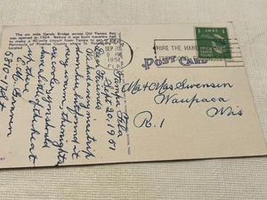 Vintage George Washington 1789-1797 1 Cent Green Stamp Postcard Petersburg FL - Picture 1 of 5