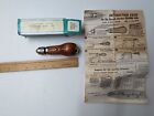 Vintage Nos Box Nib Stewart Mfg Sewing Awl Tool Usa Wood Handle Instructions