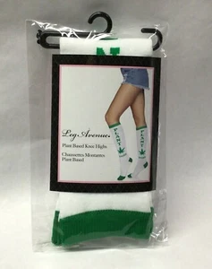 Plant Based Leaf Knee High Ribbed Socks 420 Weed Icon Accent Cosplay Stoner Gift - Picture 1 of 2