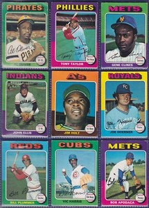 Random Mix 1975 O-PEE-CHEE OPC MLB Baseball 9 Card Sheet (GOOD to VG) 