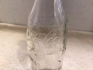 Nice Vintage 1977 Clear Embossed Glass Coca Cola Bottle 10 oz No Deposit/ Refill - Picture 1 of 5