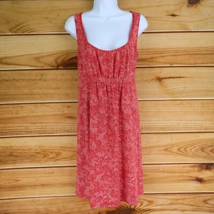 Bump In The Night Maternity Midi Dress Womens M Red Floral Square Neck Stretch - Picture 1 of 8