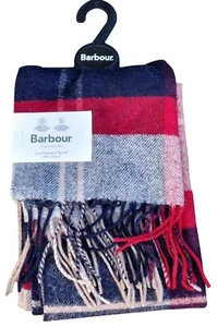 Bufanda borla BARBOUR Inverness cuadros arándanos tartán 90 % lana 10 % cachemir - Imagen 1 de 4