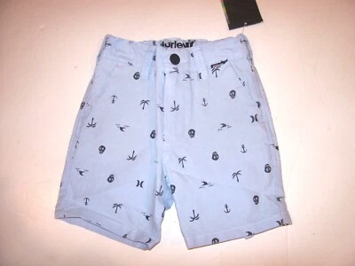 Nuevo HURLEY Talla 12m 12 Meses Azul Claro Caqui Pantalones Cortos Niños Bebé Foto 1 de 2