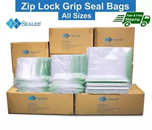 Grip Seal Bags Resealable Zip Lock Plastic Bags Reusable Clear Poly Bag Baggies - Picture 1 of 50