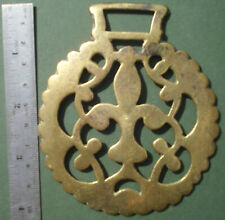 Old Cast Horse Brass: Fleur de Lis design, Free P&P, Lys