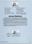 USPS SOUVENIR PAGE JAMES MADISON FOURTH AMERICAN PRESIDENT 34c 2001