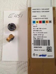 8 NEW ISCAR H606 RXCU 1206-AXMP CARBIDE INSERTS GR: IC830 FACTORY PACKED (E451) - Picture 1 of 1