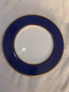 Mikasa Cathy Hardwick Cobalt Blue Gold Bread Plate Bone China 6.5” - Picture 1 of 4