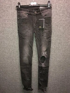 ASOS Extreme Super Skinny Ripped Jeans Washed Black 28x30 TD013 ii 09 - Picture 1 of 4