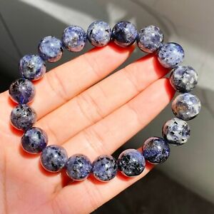11.5mm  Natural Blue Lolite Cordierite Gemstone Beads Bracelet