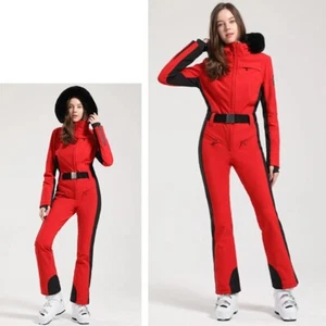 Winter Overalls One-Piece Ski Suit Thermal Snowboard Jacket Jumpsuits Ski Set - Picture 1 of 32