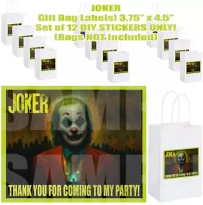 Pegatinas de fiesta Joker Favor" bolsa de regalo etiquetas 3,75"" x 4,75""-12 piezas - Imagen 1 de 2