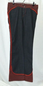 Masuccio Women's Denim Pants Blue Red Two-tone Lo-rise Jeans Size 33 EUC - Picture 1 of 2