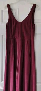 Christy Dawn Jumpsuit Burgunderrot Ärmellos Seide Weites Bein Größe Small  - Bild 1 von 11