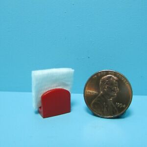 Dollhouse Miniature Kitchen Table / Counter Top Napkin Holder in Red  IM65238R