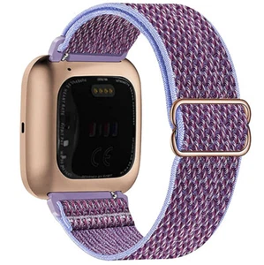 Fr Fitbit Versa 4/3 Sence2 Nylon Strap Fabric Elastic Band Stretchable Watchband - Picture 1 of 17
