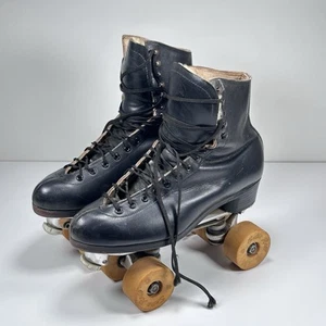 Riedell 297 sz 9 Suregrip Century 6 Axle Plate Redwing Black Satin Roll Wheels - Picture 1 of 10