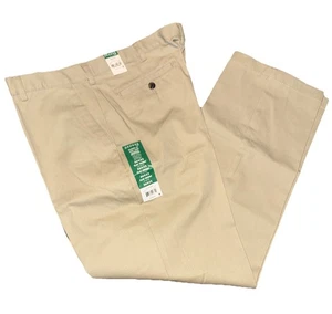 Uomo George Plain Flat Front kaki 36x32 colore orzo vestibilità classica cura facile nuovo con etichette - Foto 1 di 8