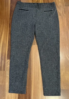 Calça de tornozelo Apt 9 Herringbone preta e cinza feminina tamanho 14 - Imagem 1 de 4