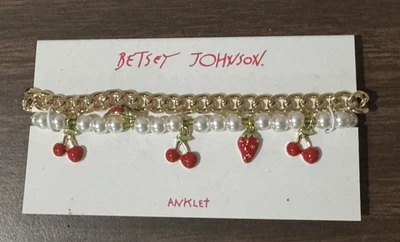 Authentic Betsey Johnson NWT Anklet Cherries Strawberrys - Image 1 of 2