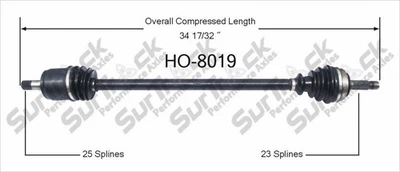 Eje de transmisión CV para Honda Civic, CRX 1984-87 delantero D Foto 1 de 4