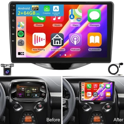 Android 15 Autoradio Carplay GPS Navi Für Toyota Aygo II Peugeot 108 Citroen C1 - Bild 1 von 4